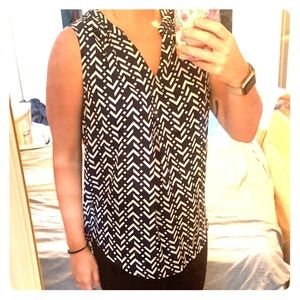 Sleeveless Navy Top